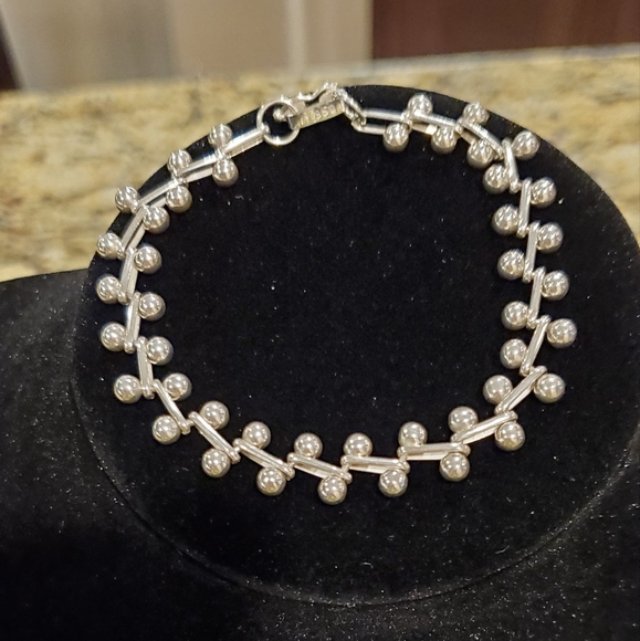 NWOT PERUVIAN 950 Silver Stamped Bracelet- 7 1/2" - Picture 3 of 6